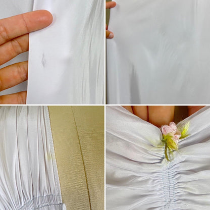 Vintage 1940's Periwinkle Blue Rayon Nightgown with Ruched Detail - By Addison, Size S, M - Daggers & Dames