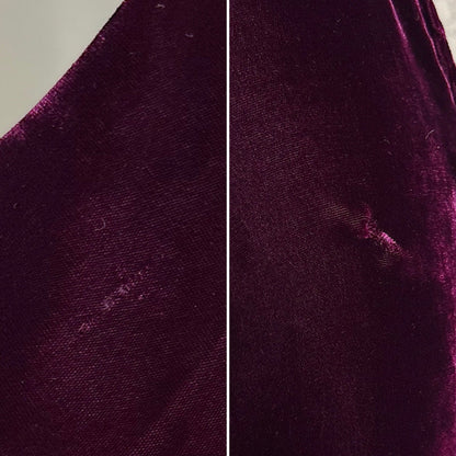 Vintage 1940's Rich Merlot Velvet Dress with Hammered Brass Buttons - Size S - Daggers & Dames