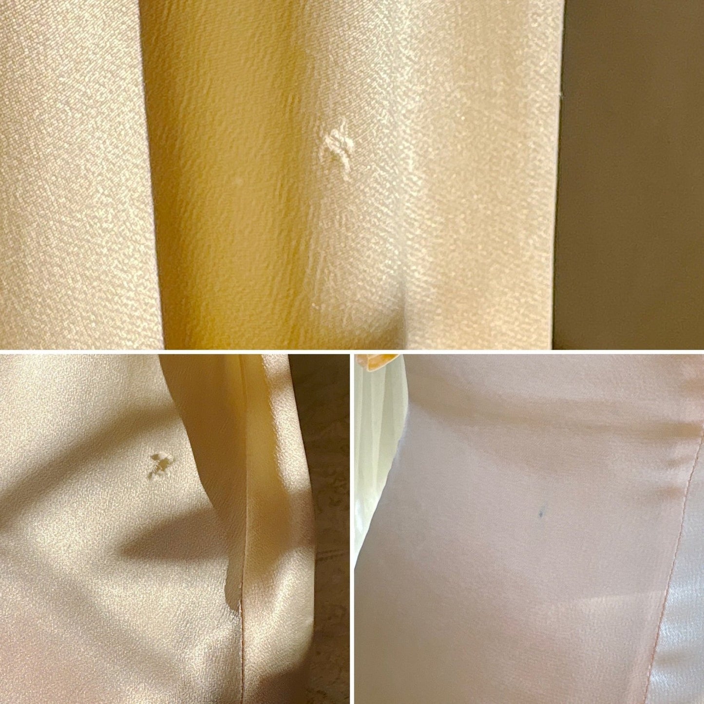 Vintage 1940's Robe - Champagne Crepe - Back Rayon Satin with Trapunto Embroidery & Rhinestone Buttons - Daggers & Dames