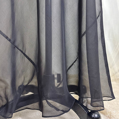 Vintage 1940's Sheer Rayon Chiffon Nightgown with Waist Cutout Design, size S, M - Daggers & Dames