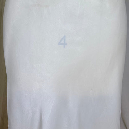 Vintage 1940's Soft White Rayon Satin Nightgown with Capped Sleeves, size S - Daggers & Dames