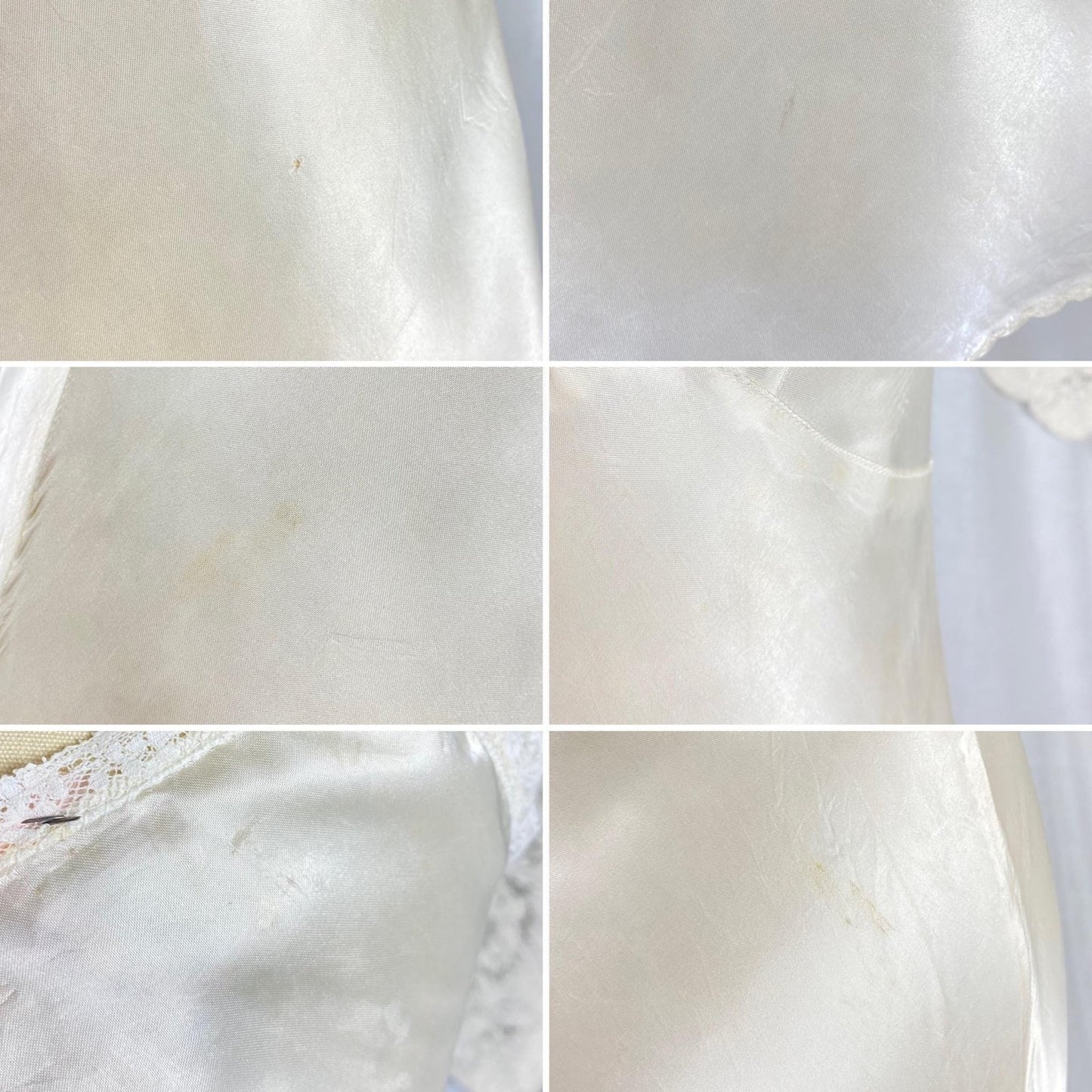 Vintage 1940's Teddy Chemise | Pearlescent White Rayon Satin with Cotton Lace | Size XS | Lynn Loring Lingerie - Never Worn, with Tags - Daggers & Dames