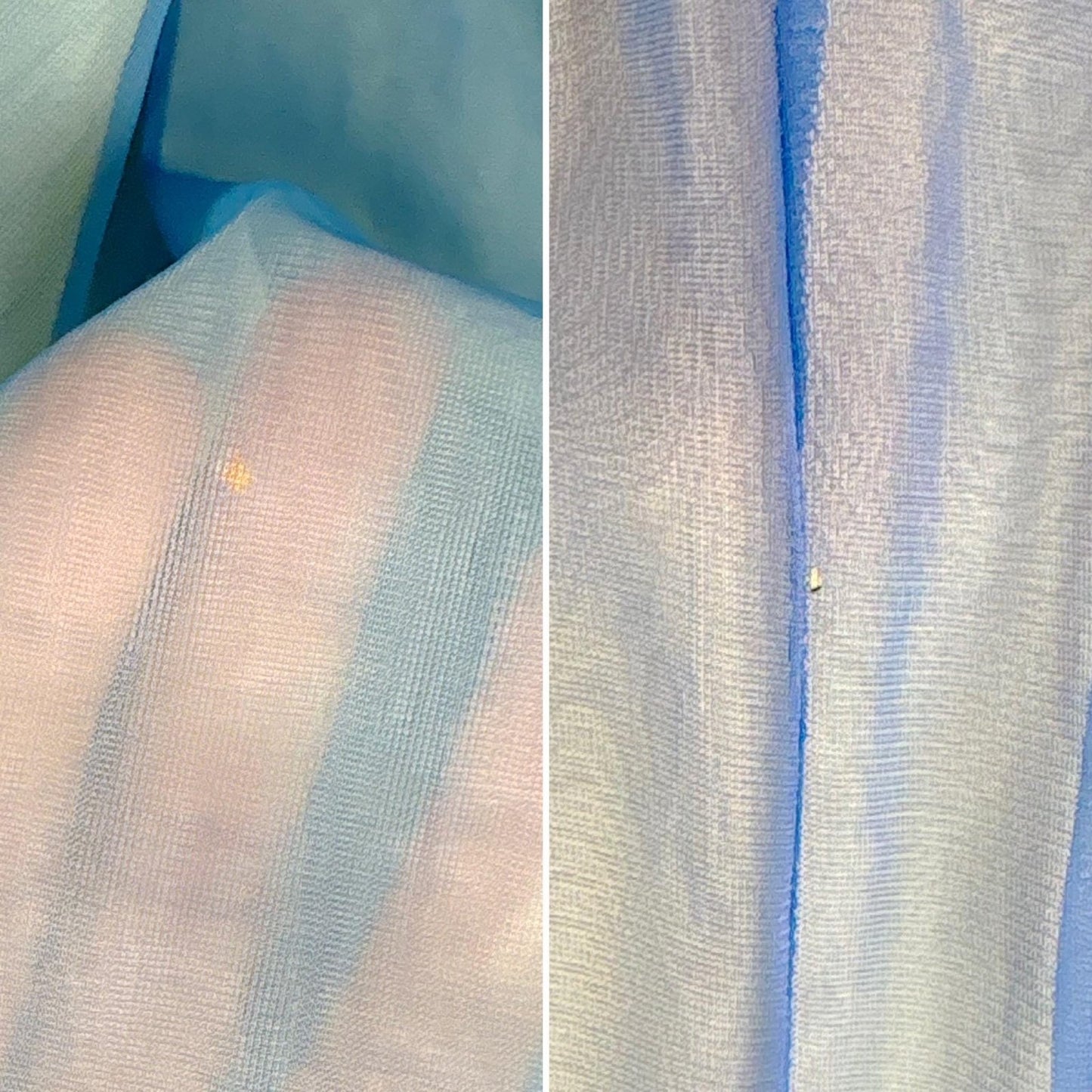 Vintage 1950's - 1960's Nightgown & Peignoir Set - Sheer Navy Blue and Custard Yellow Nylon Chiffon with Pussy Bow - By Pinehurst - Size M - Daggers & Dames