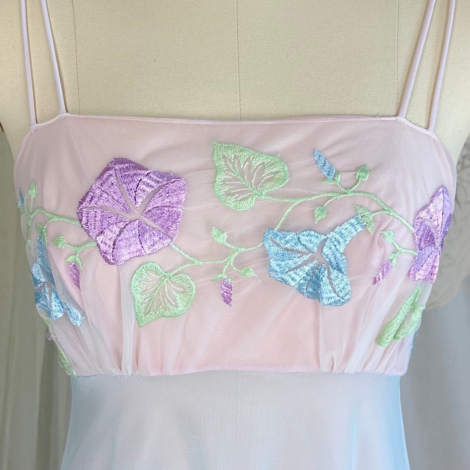 Vintage 1950's - 1960's Peignoir Set - Sheer Baby Blue & Lilac Purple Nylon Chiffon - by Vanity Fair - Daggers & Dames
