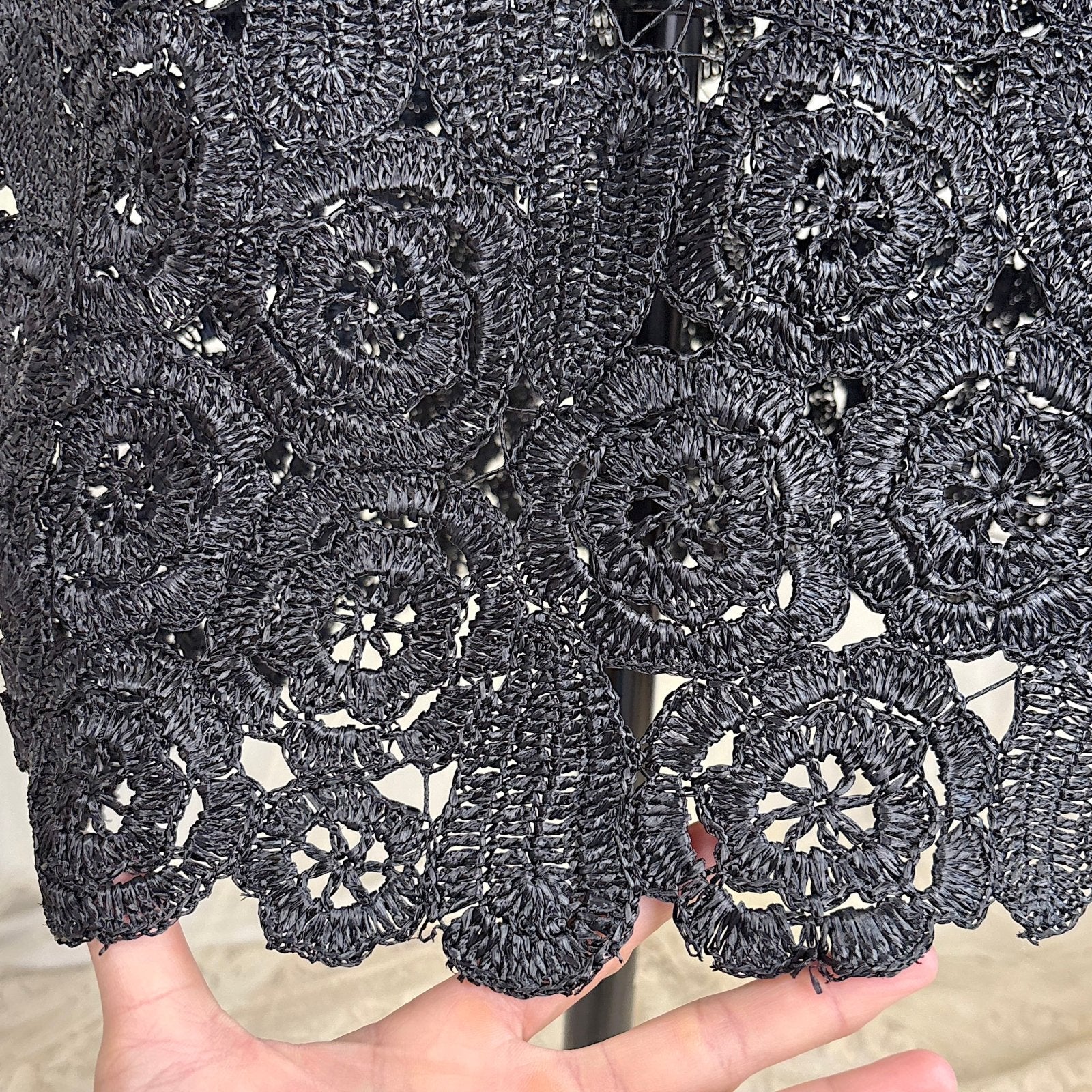 Vintage 1950's Black Raffia Lace Wiggle Dress, size M - Daggers & Dames