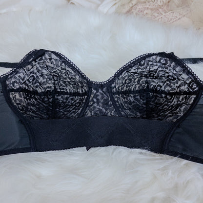 Vintage 1950's Bullet Bra - Deadstock Sheer Black Floral Lace with Circle Stitching by Formfit | 34 A, 32 B - Daggers & Dames