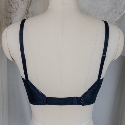 Vintage 1950's Bullet Bra - Deadstock Sheer Black Floral Lace with Circle Stitching by Formfit | 34 A, 32 B - Daggers & Dames