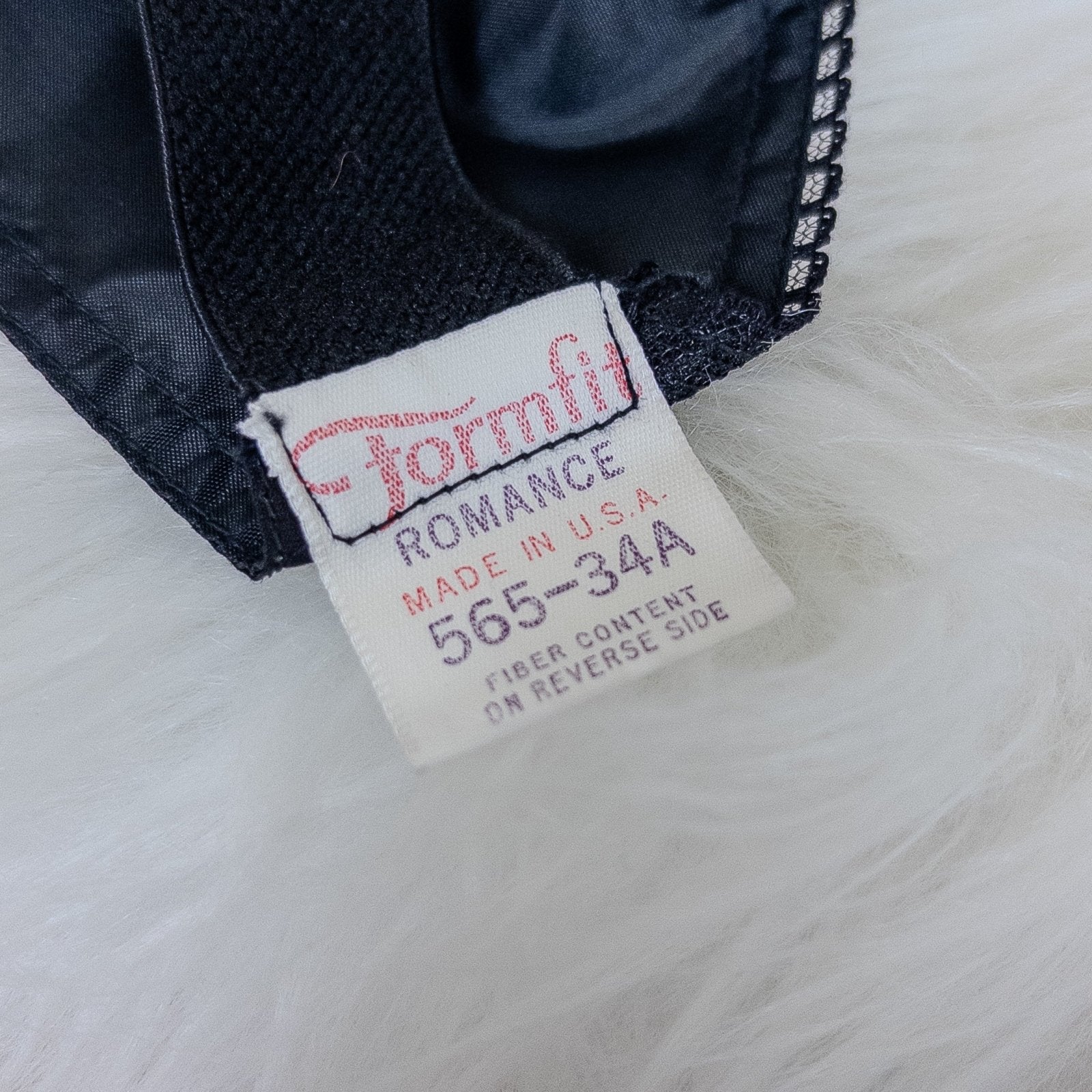 Vintage 1950's Bullet Bra - Deadstock Sheer Black Floral Lace with Circle Stitching by Formfit | 34 A, 32 B - Daggers & Dames