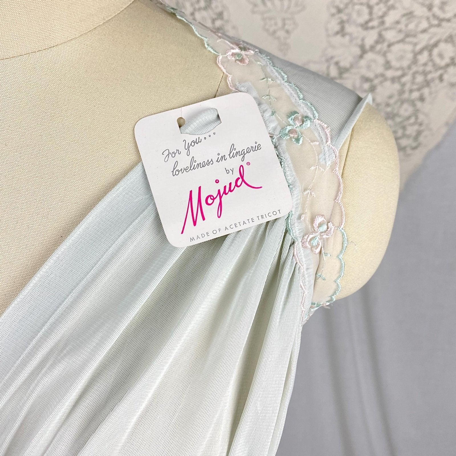 Vintage 1950's Crop Top & Bloomers Pajama Set | Pale Aqua Blue Nylon with Sheer White Chiffon Trim | Size XS, S | Mojud - Never Worn - Daggers & Dames