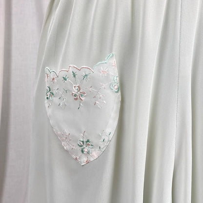 Vintage 1950's Crop Top & Bloomers Pajama Set | Pale Aqua Blue Nylon with Sheer White Chiffon Trim | Size XS, S | Mojud - Never Worn - Daggers & Dames