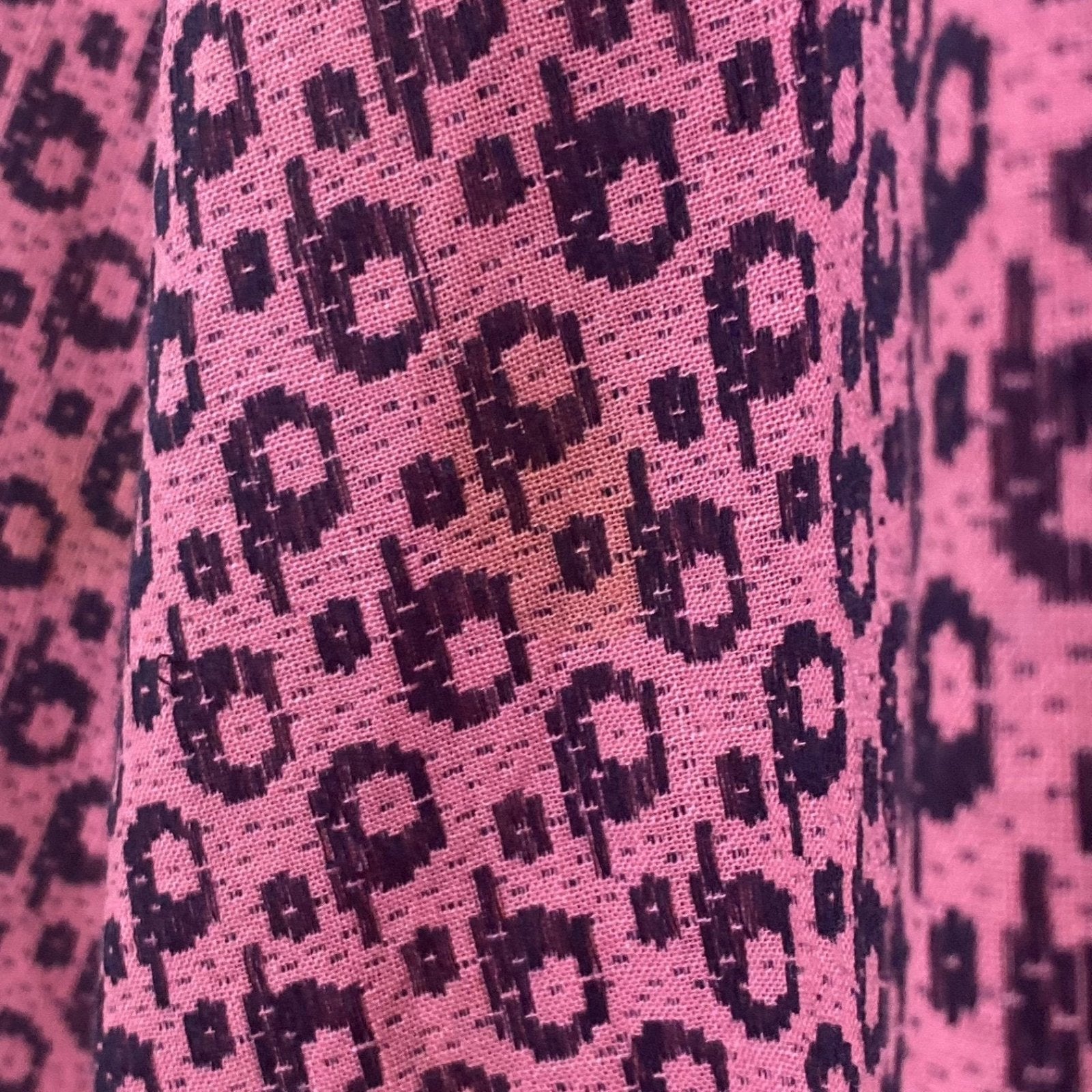 Vintage 1950's Full Swing Bowling Dress | Bubblegum Pink with Navy Blue Abstract Cotton Damask | Size 32 - 34 Bust, XS | Peg Hurley by Brunner - Daggers & Dames