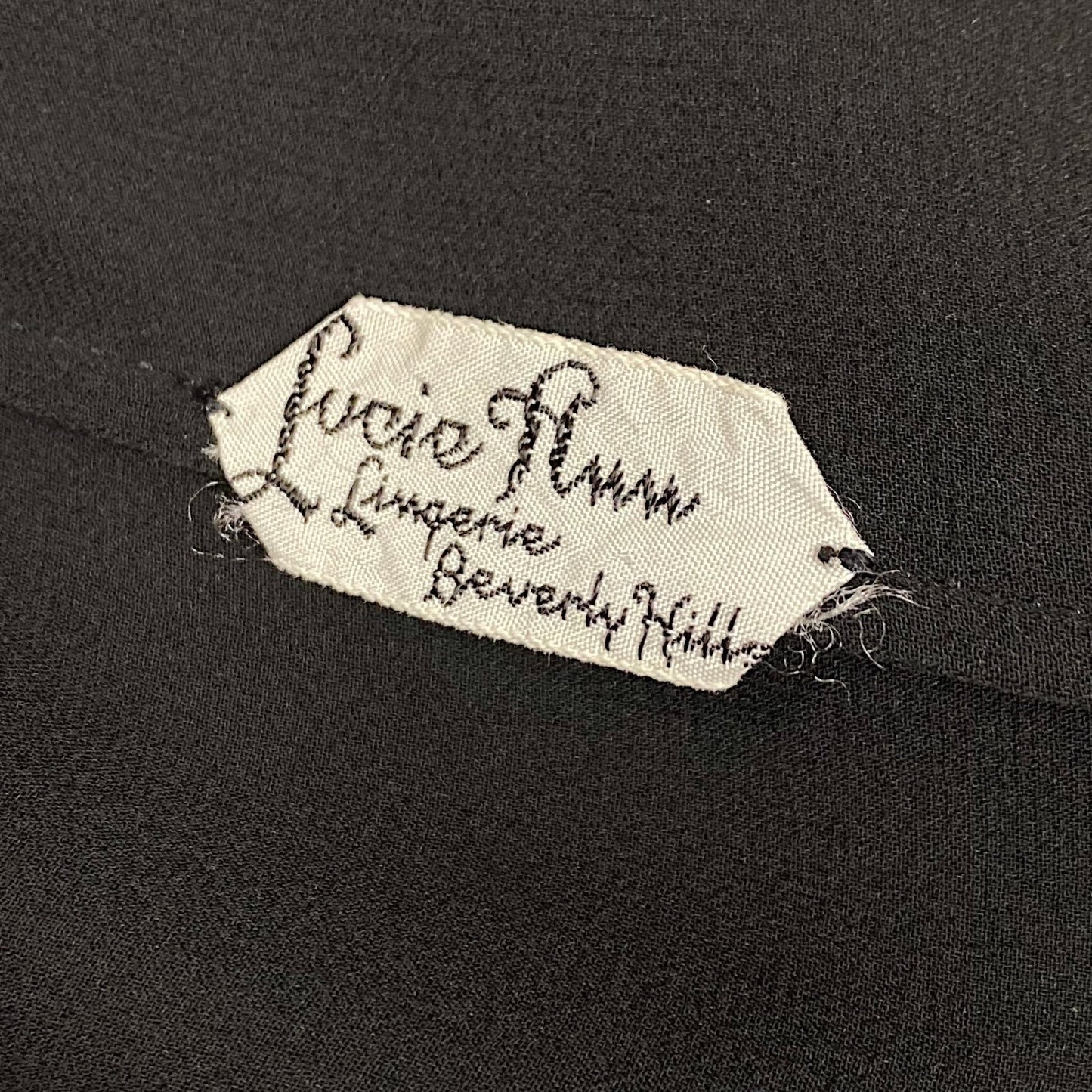 Vintage 1950's Nightgown | Sheer Black Chiffon with Deep Olive Green Satin inserts & Chantilly Lace | Size S, M | By Lucie Ann - Daggers & Dames