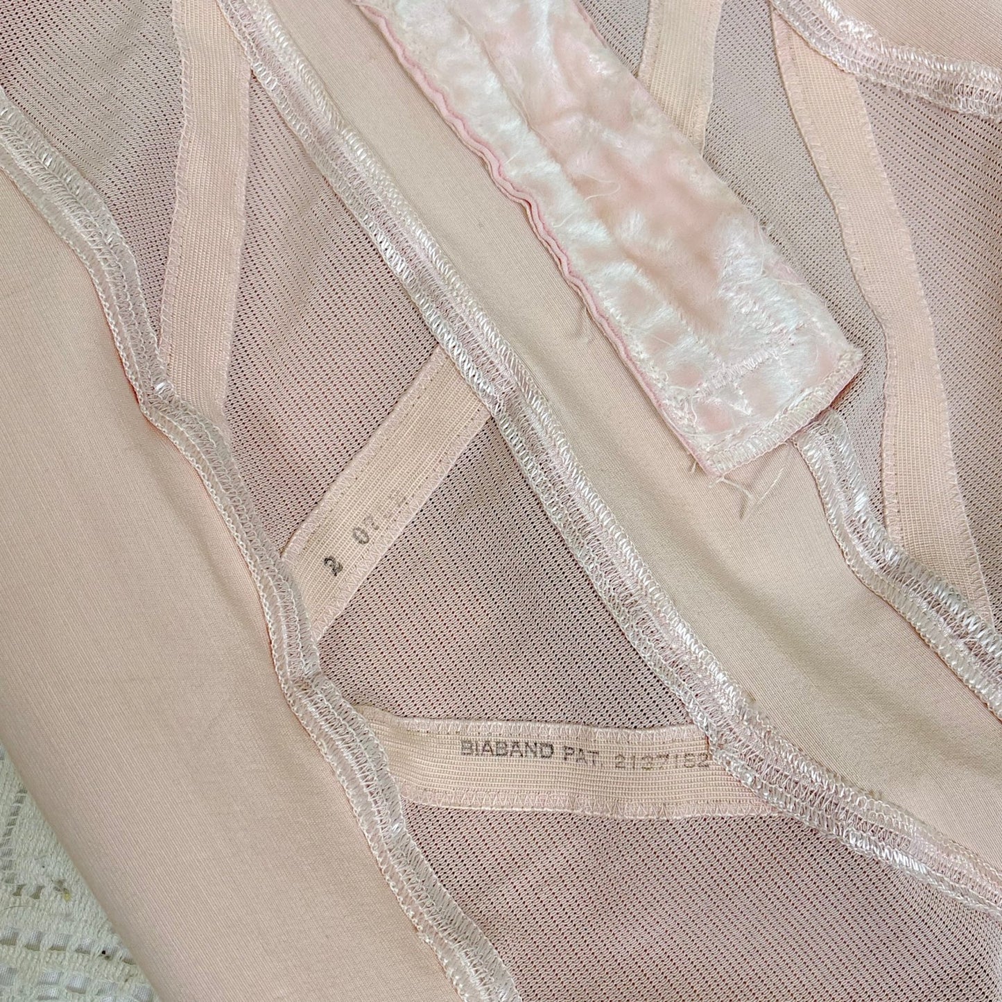 Vintage 1950's Rose Pink Rayon Satin All - in - One Girdle - By Promise by Poirette, size S, M - Daggers & Dames