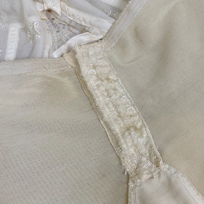 Vintage 1950's White Satin Strapless All - in - One Girdle with Embroidery by Lily of France - Enhance, Size 36 B - Daggers & Dames
