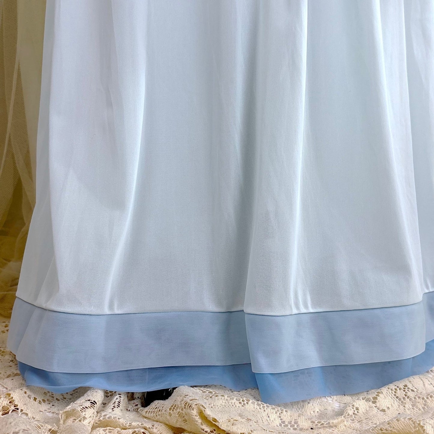 Vintage 1960's Nightgown - Blue Ombre Nylon with Two - Tone Chiffon Bust - by Lucite, size S, M - Daggers & Dames