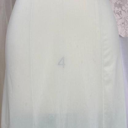 Vintage 1960's Nightgown - Mint Green Nylon with Crystal Pleated Chiffon Bust - by Rogers, size M - Daggers & Dames