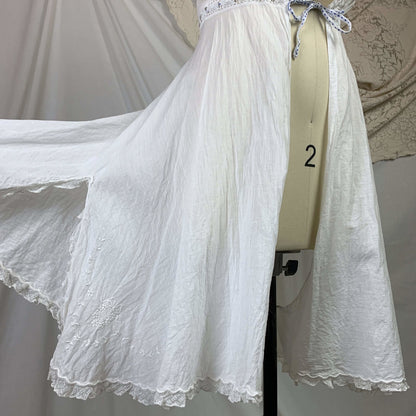 Antique 1910's Edwardian Camiknickers | Sheer White Cotton Lawn with Floral Embroidery & Lace | Size XXS, XS - Daggers & Dames