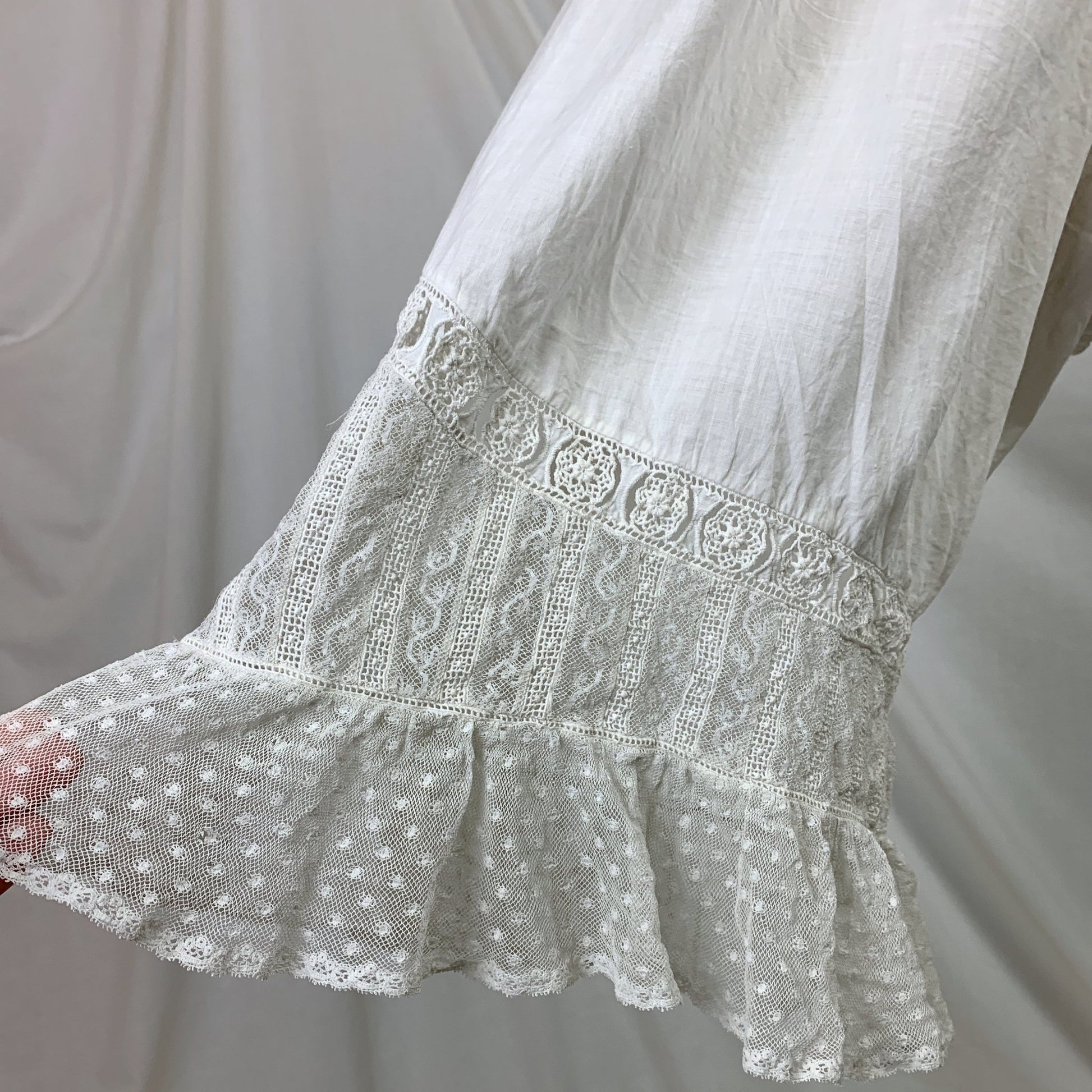 Antique 1910's Edwardian Chemise & Drawers Set | Soft Monogrammed White Cotton with Valenciennes Lace | Size XS, SM - Daggers & Dames