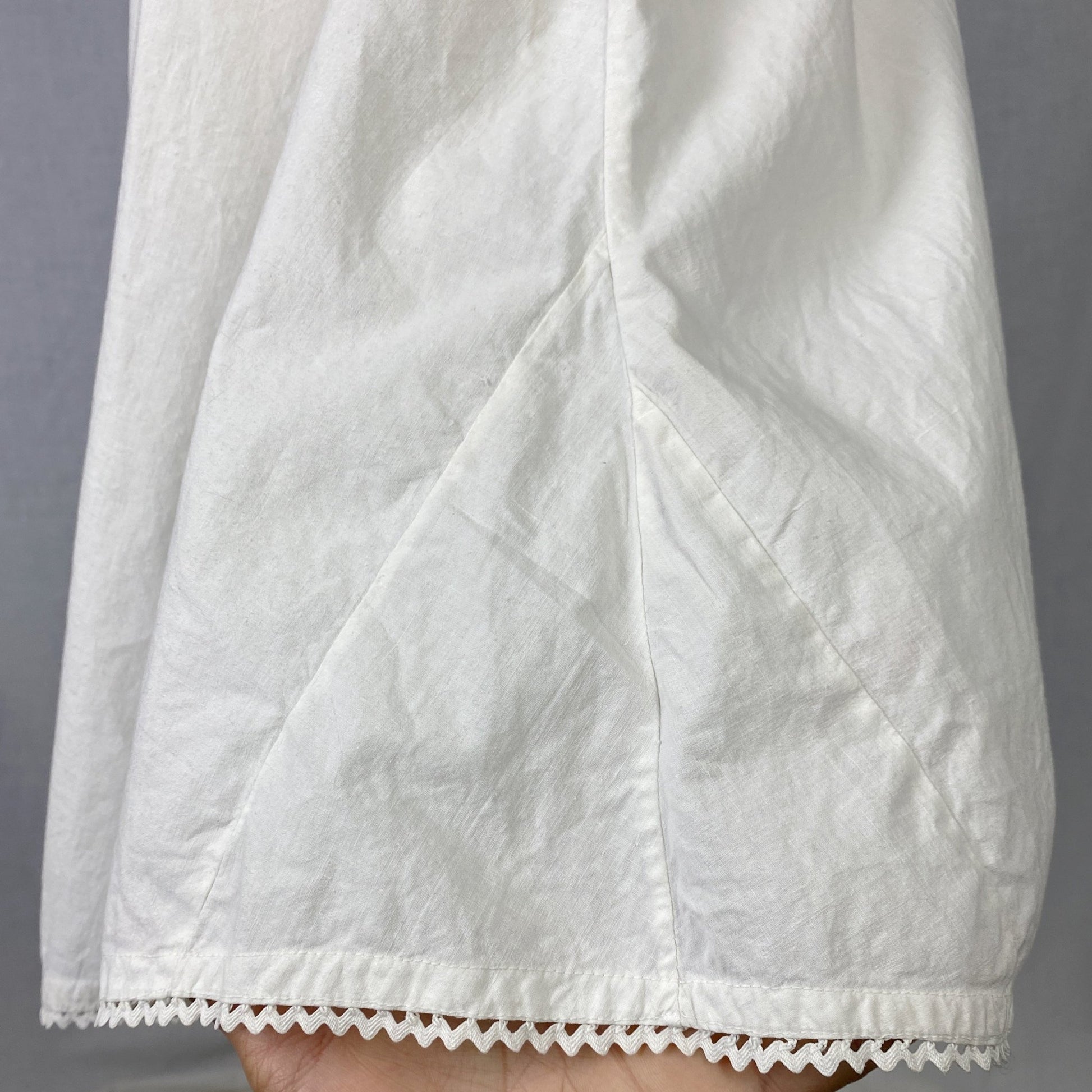 Antique 1910's Edwardian Knickers | Crisp White Cotton with Button Envelope Crotch | Size S, M - Daggers & Dames