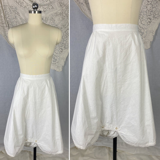 Antique 1910's Edwardian Knickers | Crisp White Cotton with Button Envelope Crotch | Size S, M - Daggers & Dames