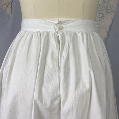 Antique 1910's Edwardian Knickers | Crisp White Cotton with Button Envelope Crotch | Size S, M - Daggers & Dames