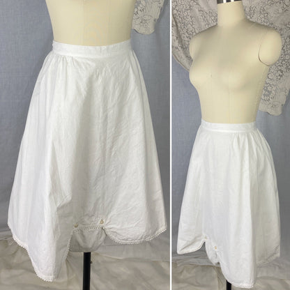 Antique 1910's Edwardian Knickers | Crisp White Cotton with Button Envelope Crotch | Size S, M - Daggers & Dames