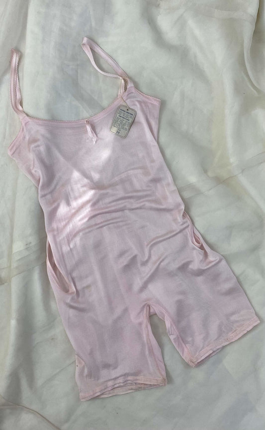 Antique 1920's Camiknicker | Pale Pink Silk Knit with Button Drop-Seat | Size 30-34 Bust, XXS, XS - Daggers & Dames