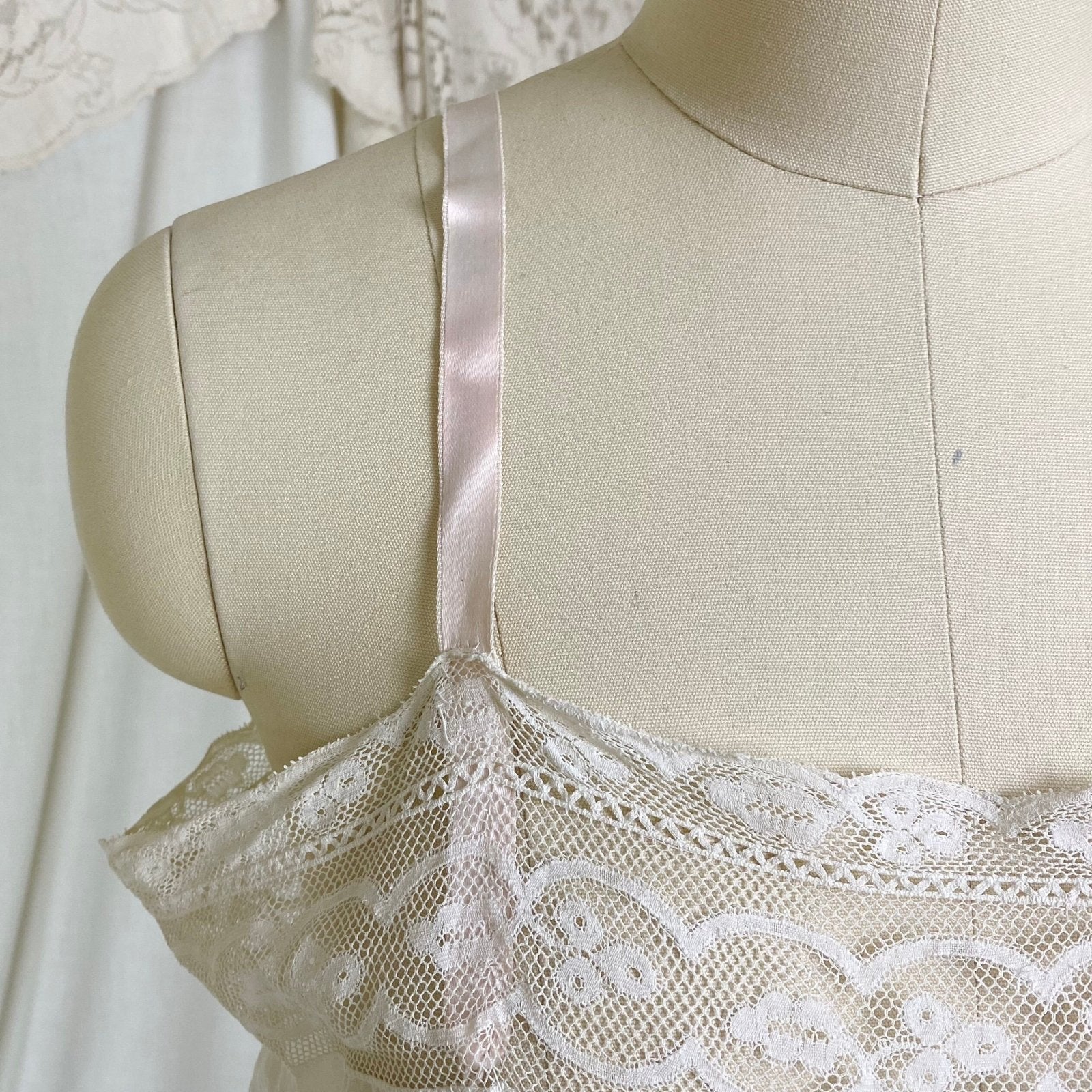 Antique Edwardian 1910's Camiknickers | Soft Semi-Sheer White Cotton with Lace & Open Seat | Size M - Daggers & Dames