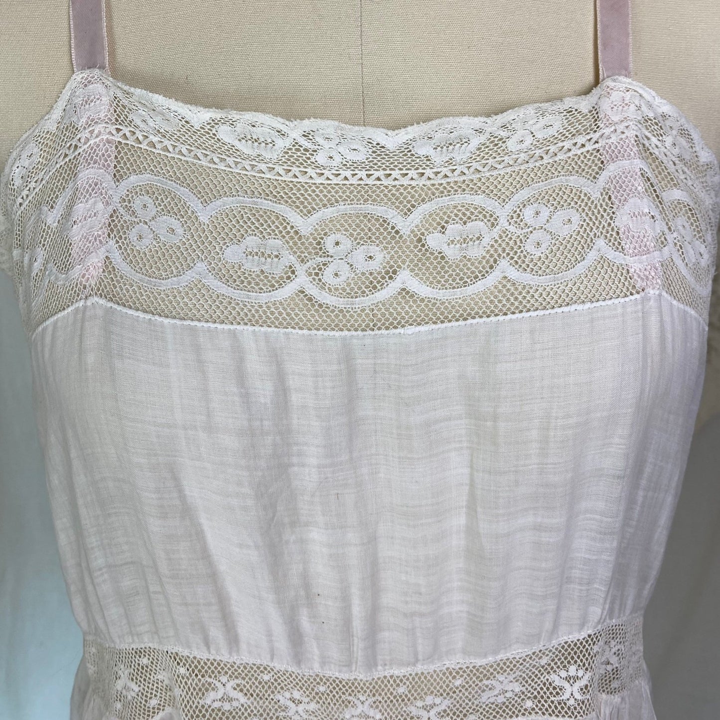 Antique Edwardian 1910's Camiknickers | Soft Semi-Sheer White Cotton with Lace & Open Seat | Size M - Daggers & Dames