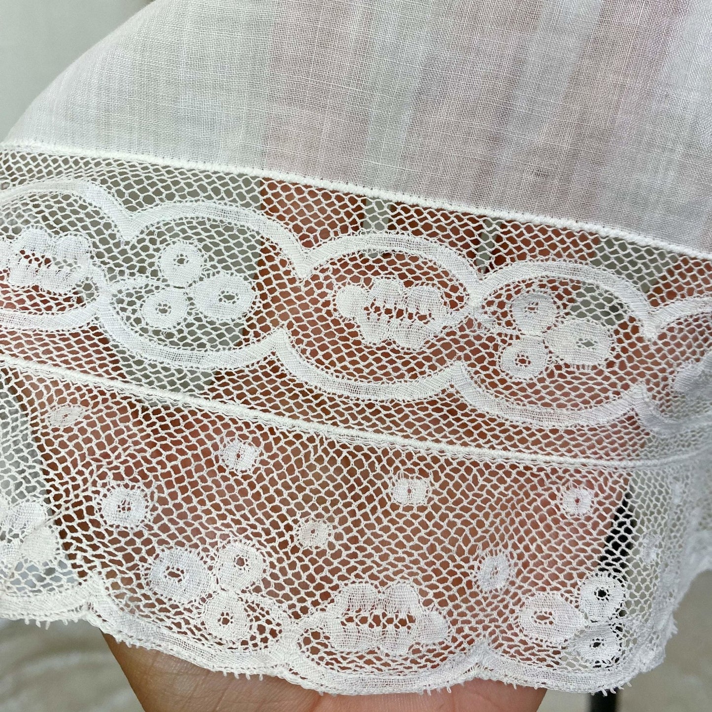 Antique Edwardian 1910's Camiknickers | Soft Semi-Sheer White Cotton with Lace & Open Seat | Size M - Daggers & Dames