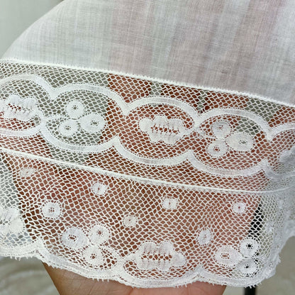 Antique Edwardian 1910's Camiknickers | Soft Semi-Sheer White Cotton with Lace & Open Seat | Size M - Daggers & Dames