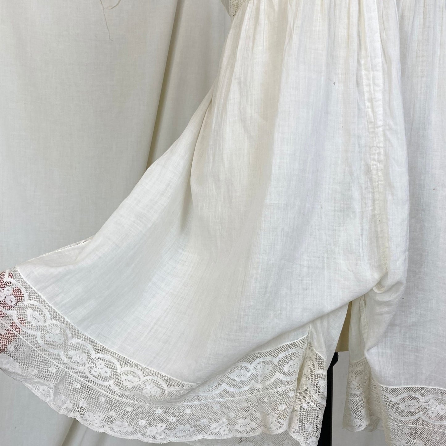 Antique Edwardian 1910's Camiknickers | Soft Semi-Sheer White Cotton with Lace & Open Seat | Size M - Daggers & Dames