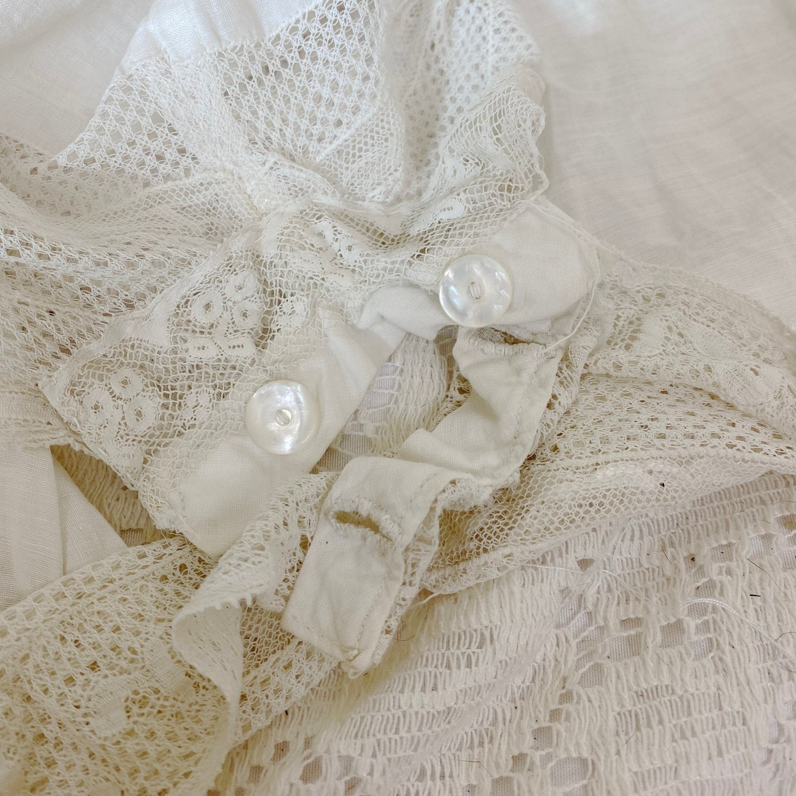 Antique Edwardian 1910's Knickers | Soft Semi-Sheer White Cotton with Lace & Open Seat | Size M, LG - Daggers & Dames