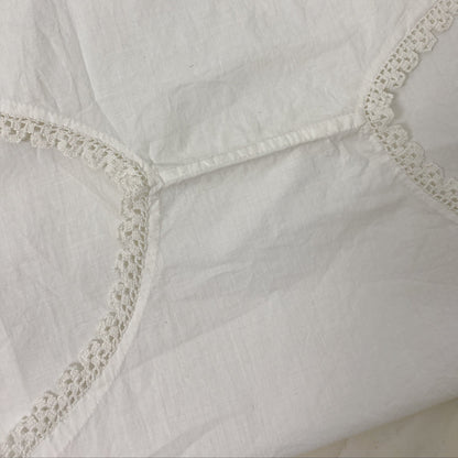 Antique Edwardian 1910's Step In Chemise | Hand Stitched White Cotton Lawn with Filet Lace & Crochet Hem | Size XS, SM, M - Daggers & Dames