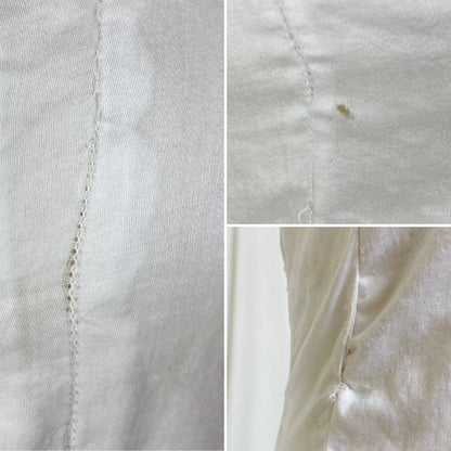 Antique Edwardian Dickie Camisole | Soft White Cotton with Ecru Embroidered Lace | Size XS - Daggers & Dames
