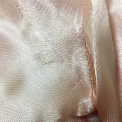 VIntage 1940&#39;s Bed Jacket | Rosy Pink Rayon Satin with Lace &  Pleated Bodice | Size SM, MED, LG