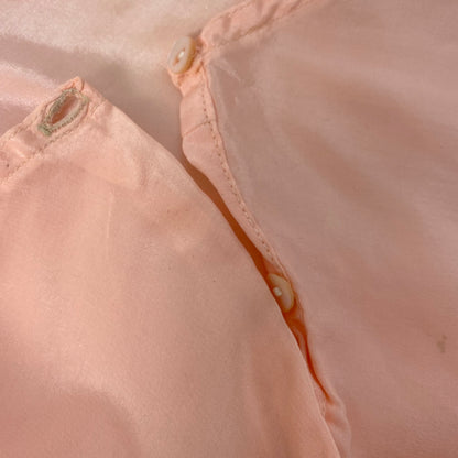 Vintage 1930&#39;s Tap Pants | Rich Petal Pink Silk with Deep Blush Lace Appliqué | Size S