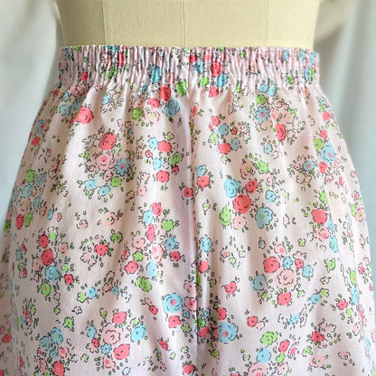 Vintage 1960's Pajama Set | Pale Petal Pink Cotton with Watercolor Floral Print | Size M, LG | Tommies