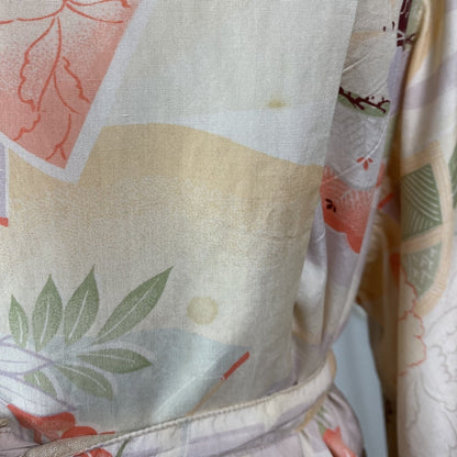 Vintage 1920's Beach Pajama Set | Sheer Raw Pongee Silk with Japanese Floral Print | Size XS, S - Daggers & Dames