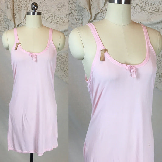 Vintage 1920's Chemise 1 | Size SM, MED | Bubblegum Pink Rayon Knit | The Globe -New with Tags - Daggers & Dames