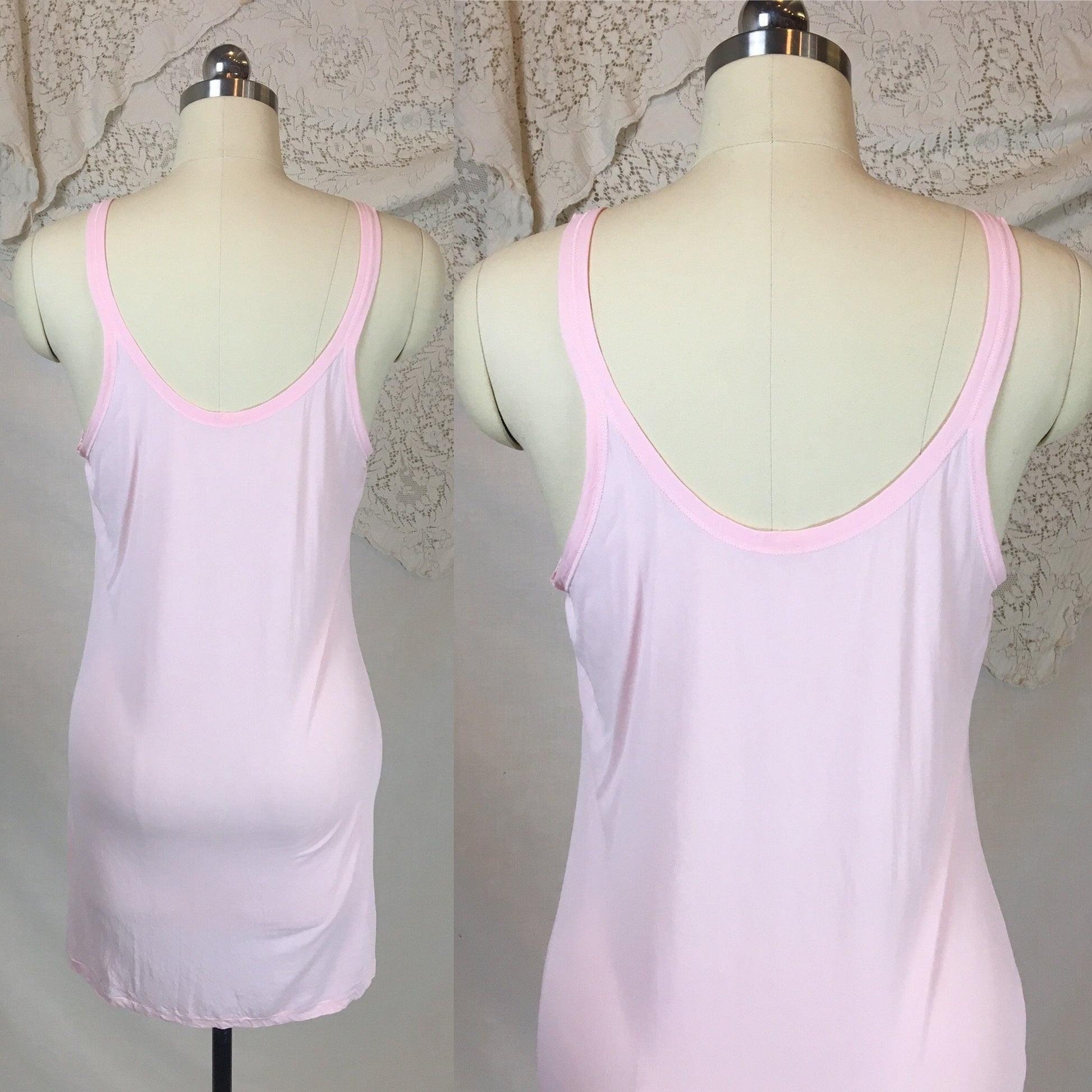 Vintage 1920's Chemise 1 | Size SM, MED | Bubblegum Pink Rayon Knit | The Globe -New with Tags - Daggers & Dames