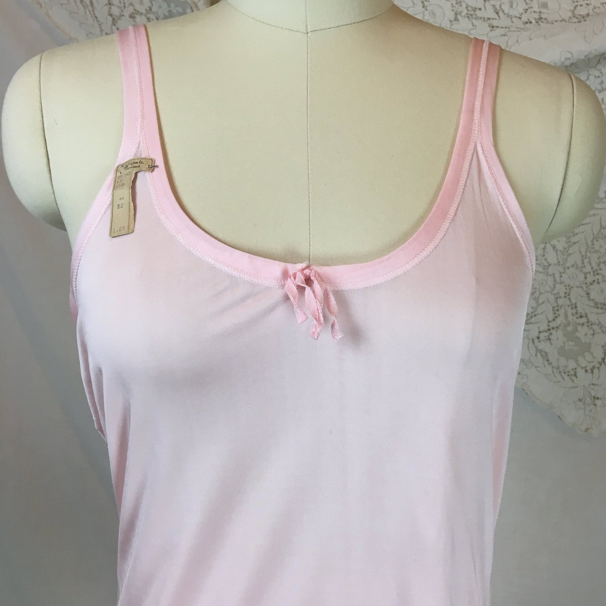 Vintage 1920's Chemise 1 | Size SM, MED | Bubblegum Pink Rayon Knit | The Globe -New with Tags - Daggers & Dames