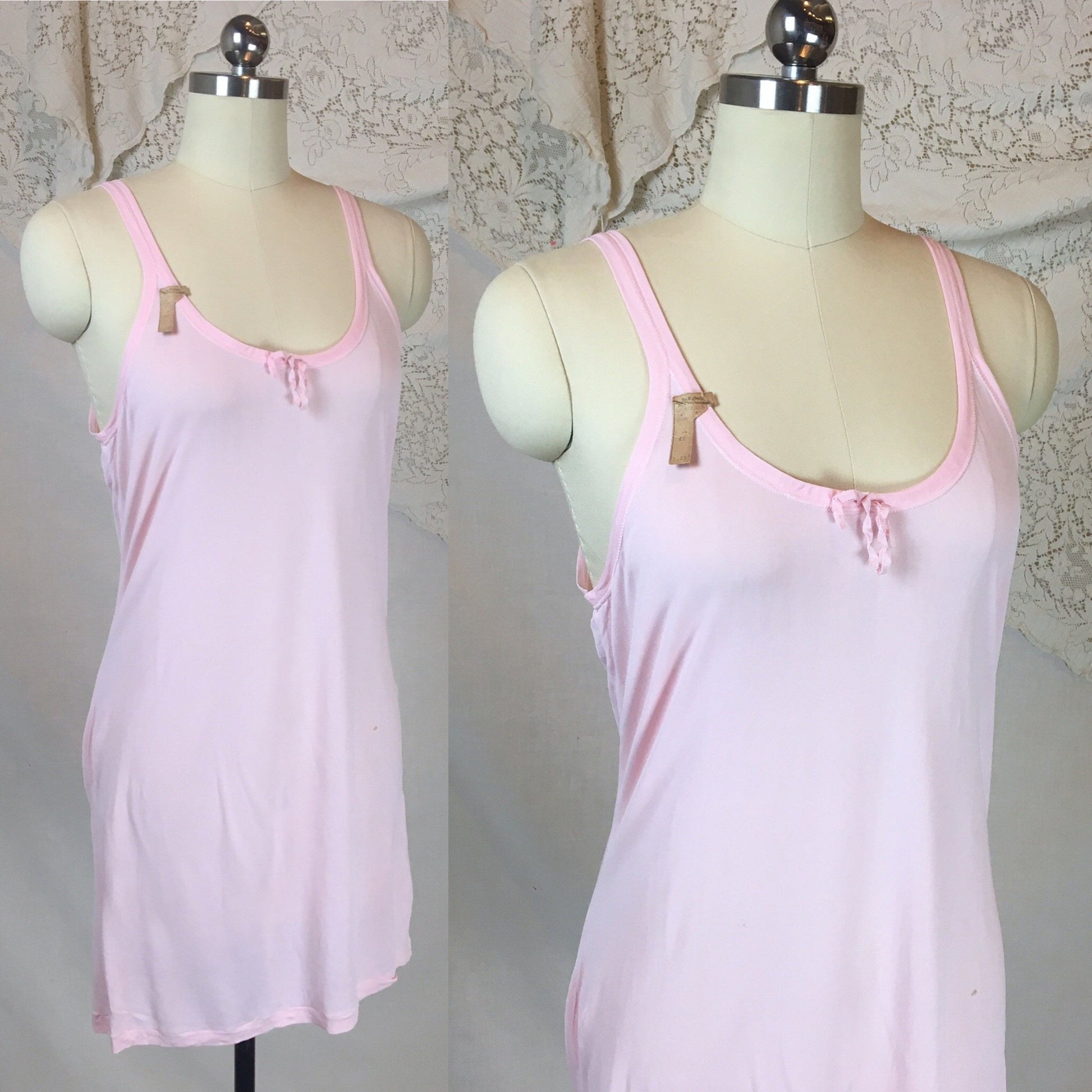 Vintage 1920's Chemise 1 | Size SM, MED | Bubblegum Pink Rayon Knit | The Globe -New with Tags - Daggers & Dames