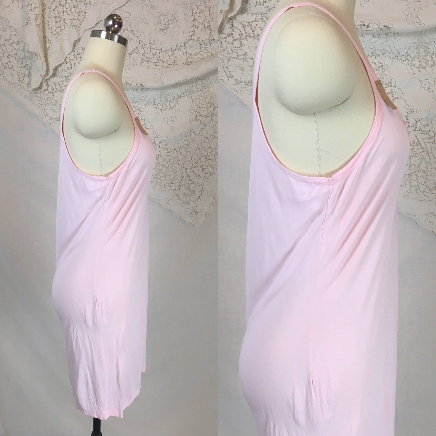 Vintage 1920's Chemise 1 | Size SM, MED | Bubblegum Pink Rayon Knit | The Globe -New with Tags - Daggers & Dames