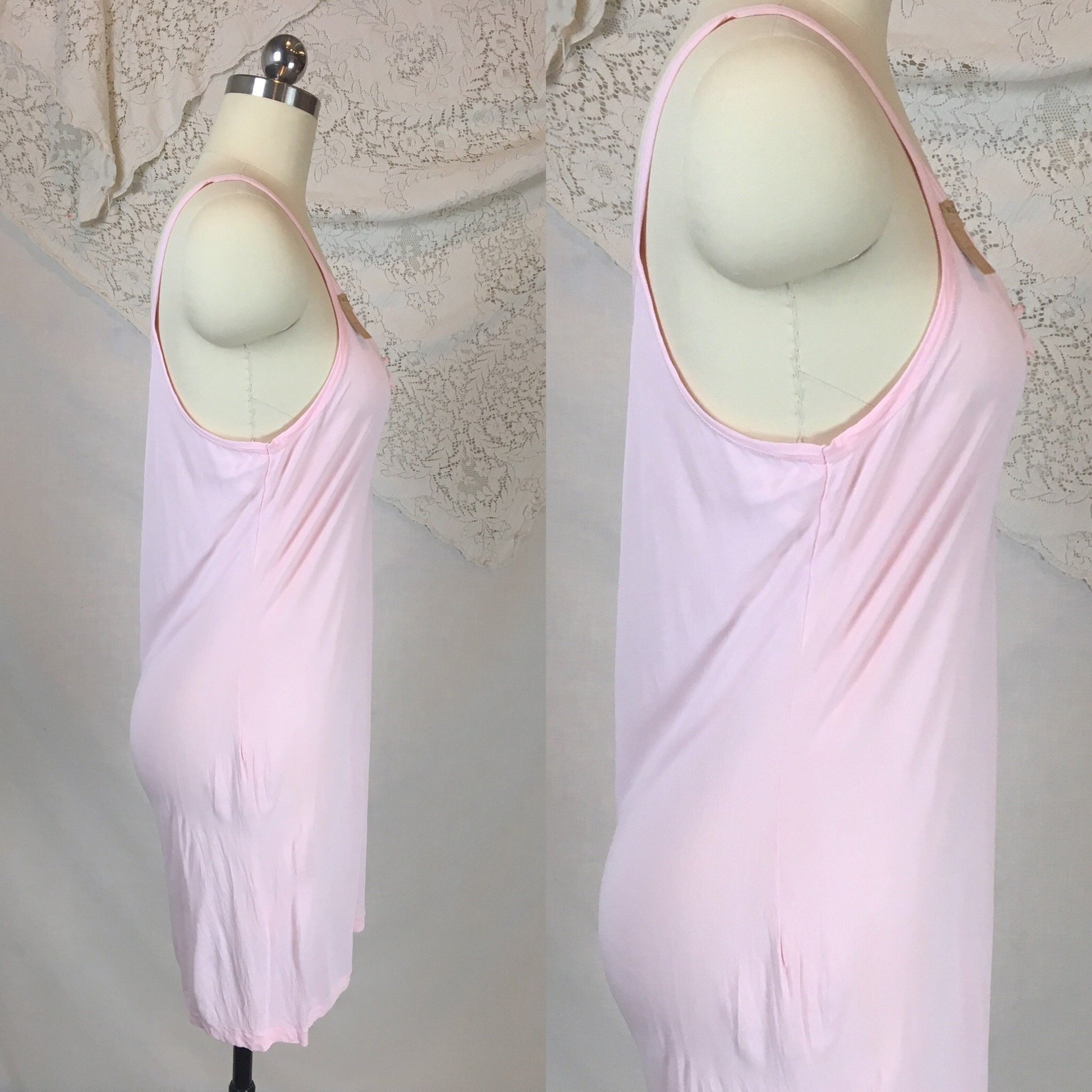 Vintage 1920's Chemise 1 | Size SM, MED | Bubblegum Pink Rayon Knit | The Globe -New with Tags - Daggers & Dames