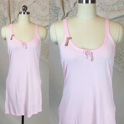 Vintage 1920's Chemise 1 | Size SM, MED | Bubblegum Pink Rayon Knit | The Globe -New with Tags - Daggers & Dames