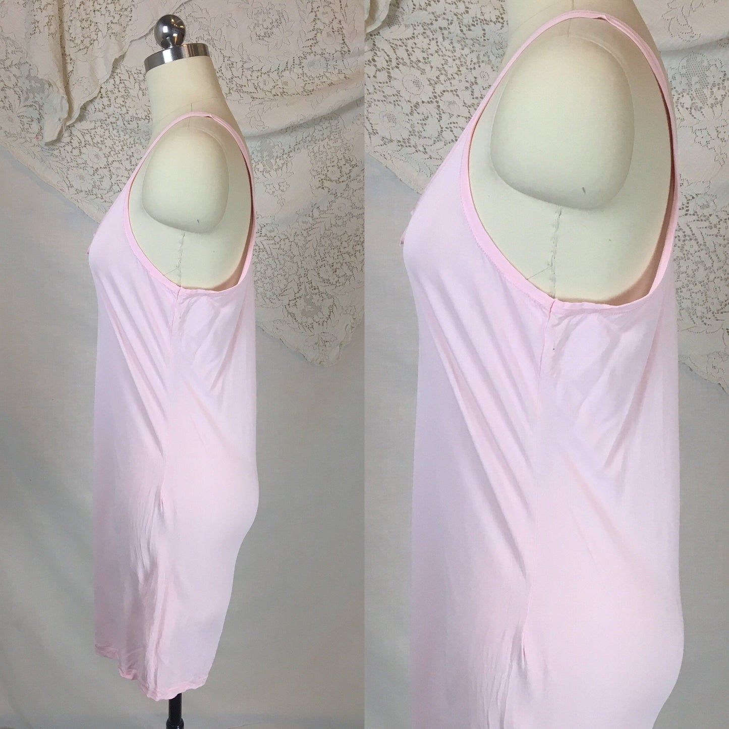 Vintage 1920's Chemise 1 | Size SM, MED | Bubblegum Pink Rayon Knit | The Globe -New with Tags - Daggers & Dames