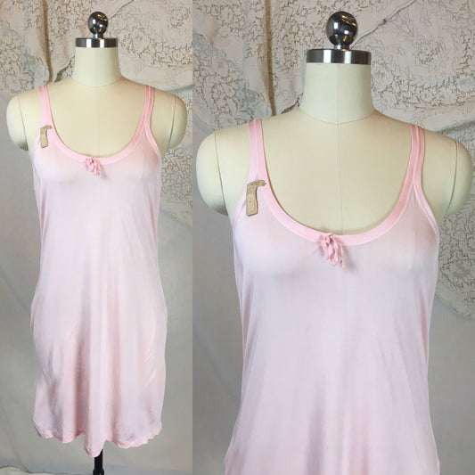 Vintage 1920's Chemise 2 | Size SM, MED | Bubblegum Pink Rayon Knit | The Globe -New with Tags - Daggers & Dames