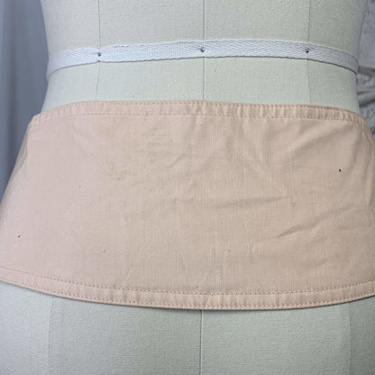 Vintage 1920's Garter Belt | Peach Cotton with Pintuck Stitching & Corset Lacing | Anticipation by Lewelly - New with Tags | Size LG, XL - Daggers & Dames