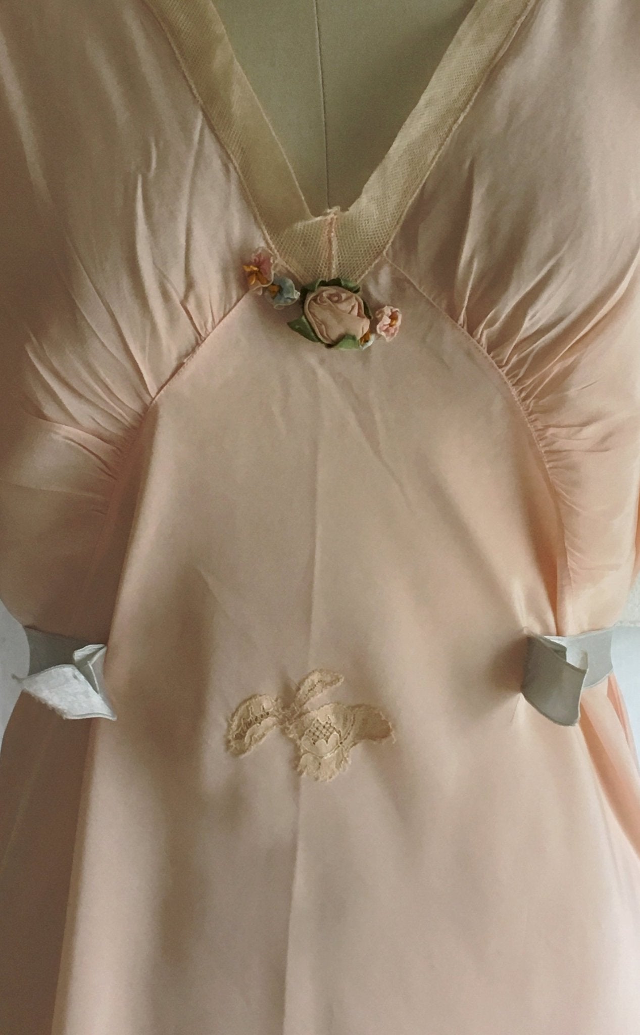 Vintage 1920's Jumpsuit Pajamas | Powder Pink Silk with Ruffled Tulle & Lace | Size S, M, LG - Daggers & Dames